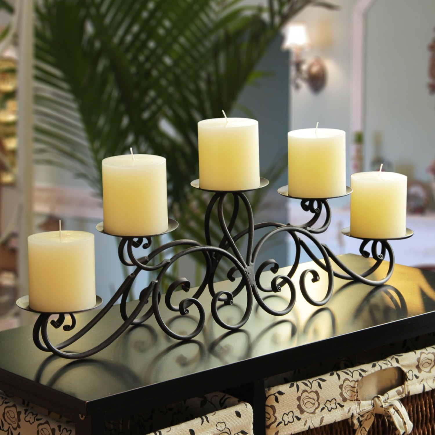 Antique Wax Pillar Candle - View 5