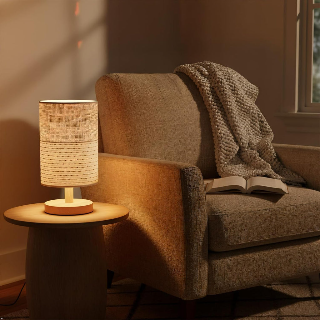 Knit Boho Wood Desk Lamp - View 5
