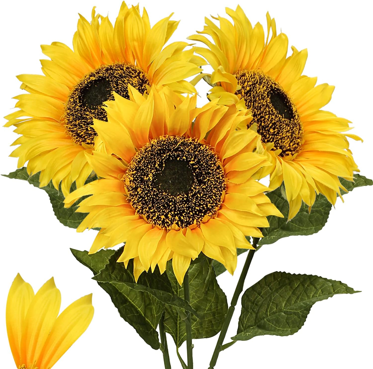 Fabric Artificial Flowers — 8" — 8"-3pcs