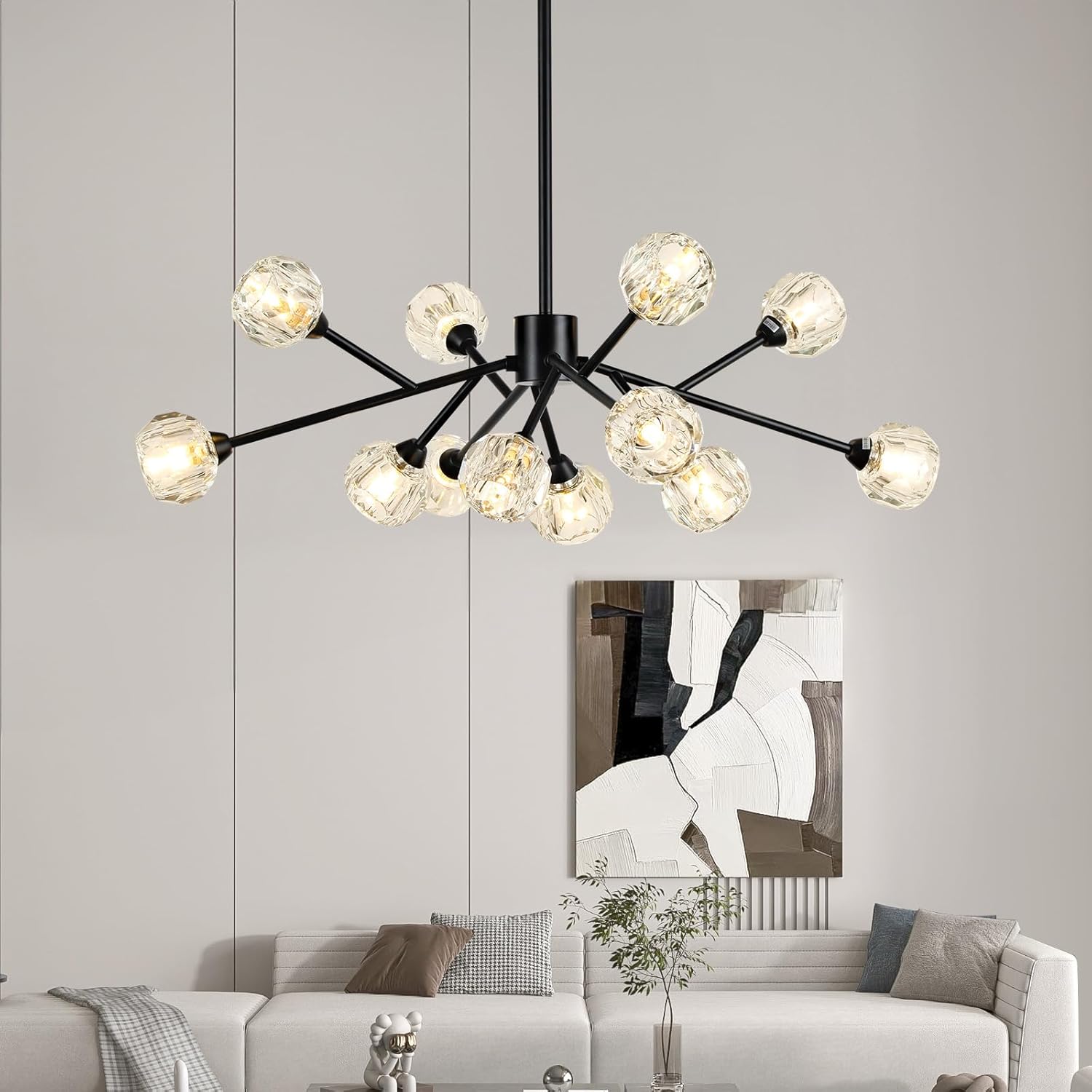 Luxe Black Chandelier — 36" — Black