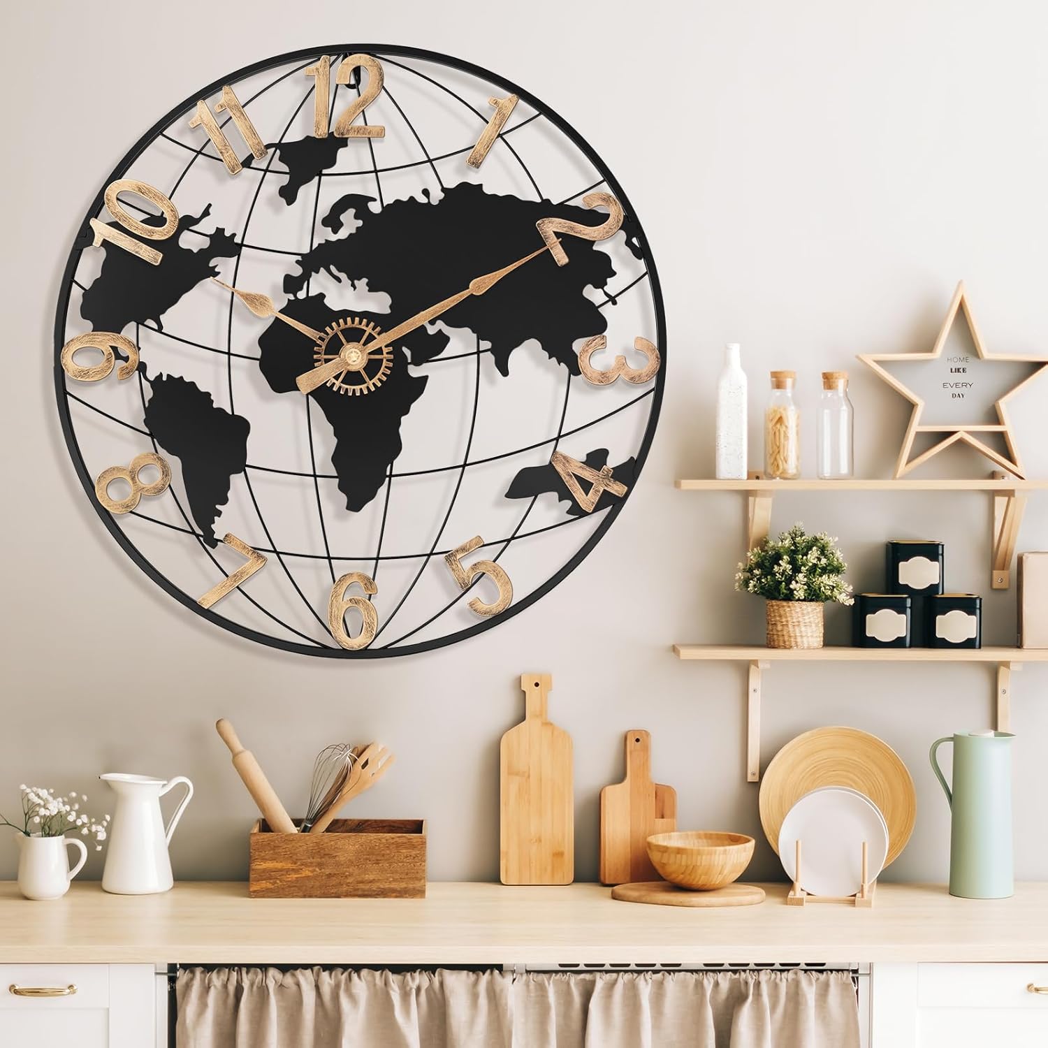 Vintage Luxe Black Wall Clock — 24" - View 4