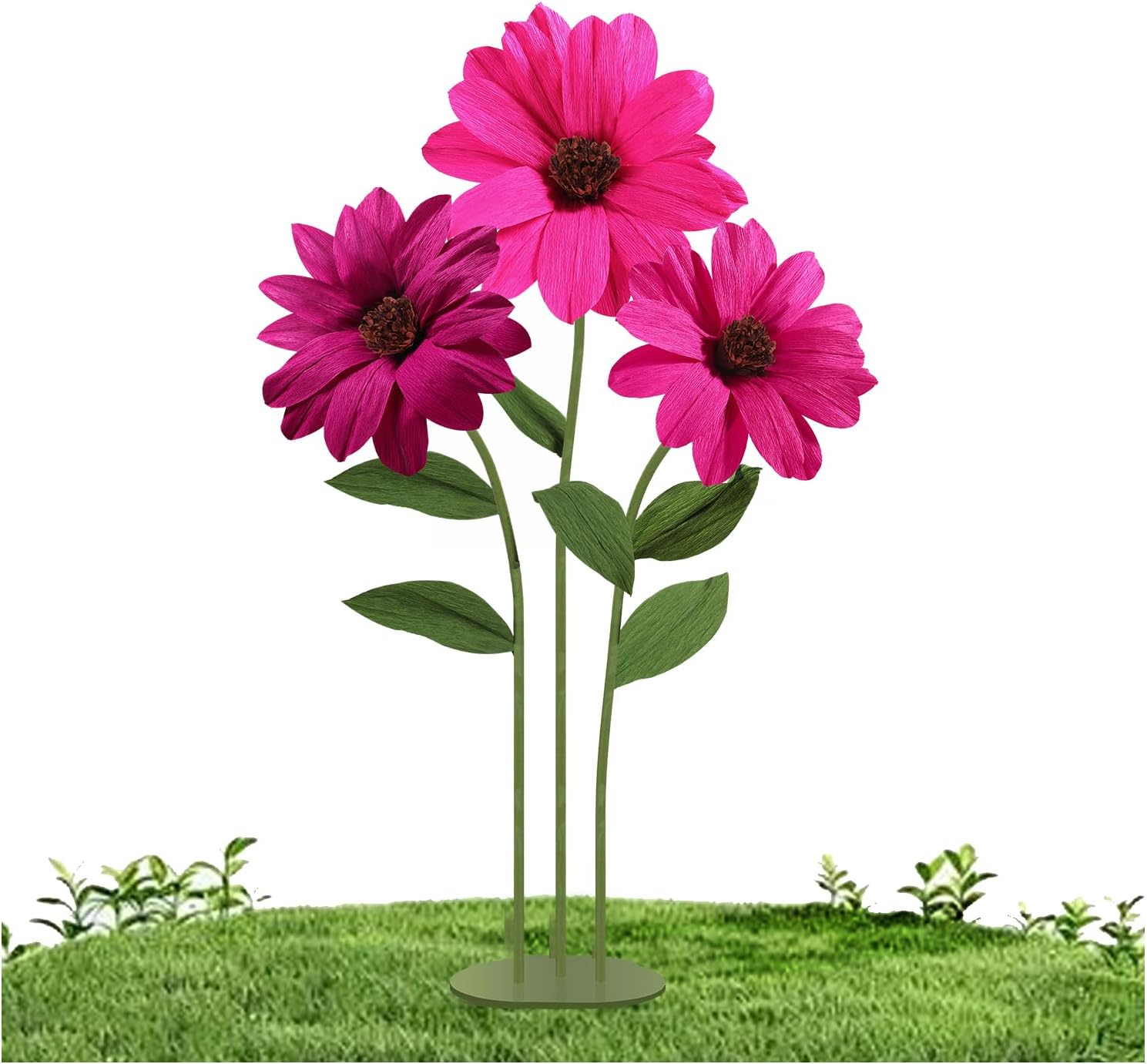 Beige Artificial Plant — Gradient Red Daisy