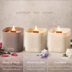 Scented Luxe Wood Soy Candle — Set of 3 - View 2