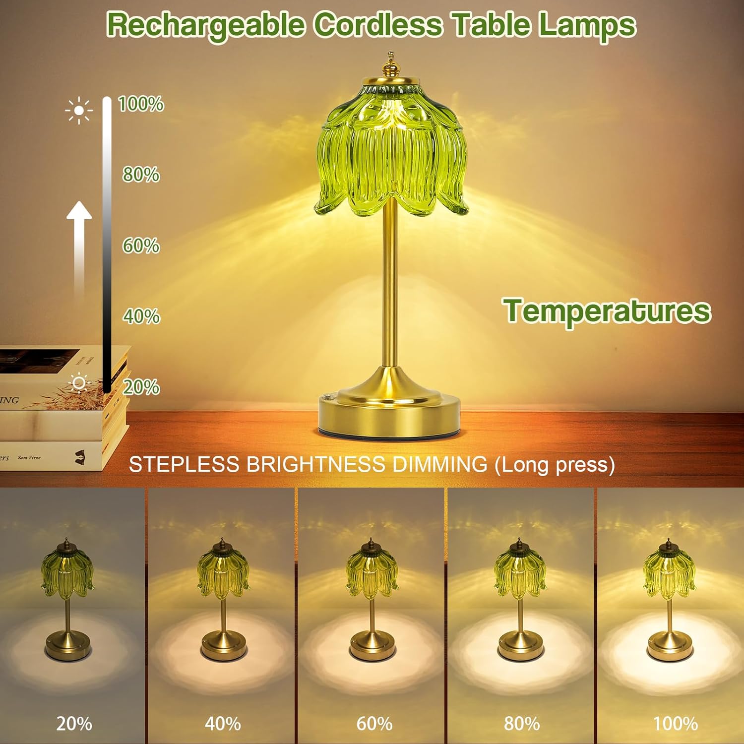 Cordless Black Desk Lamp - View 5