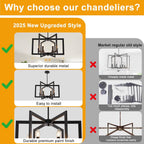 Farmhouse Black Chandelier — 6-Light - View 5