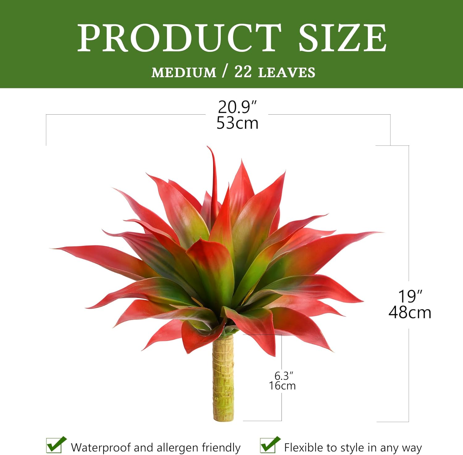 Green Artificial Plant — 22" - View 2