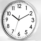 Battery Operated Modern Silver Wall Clock — 12" - View 3
