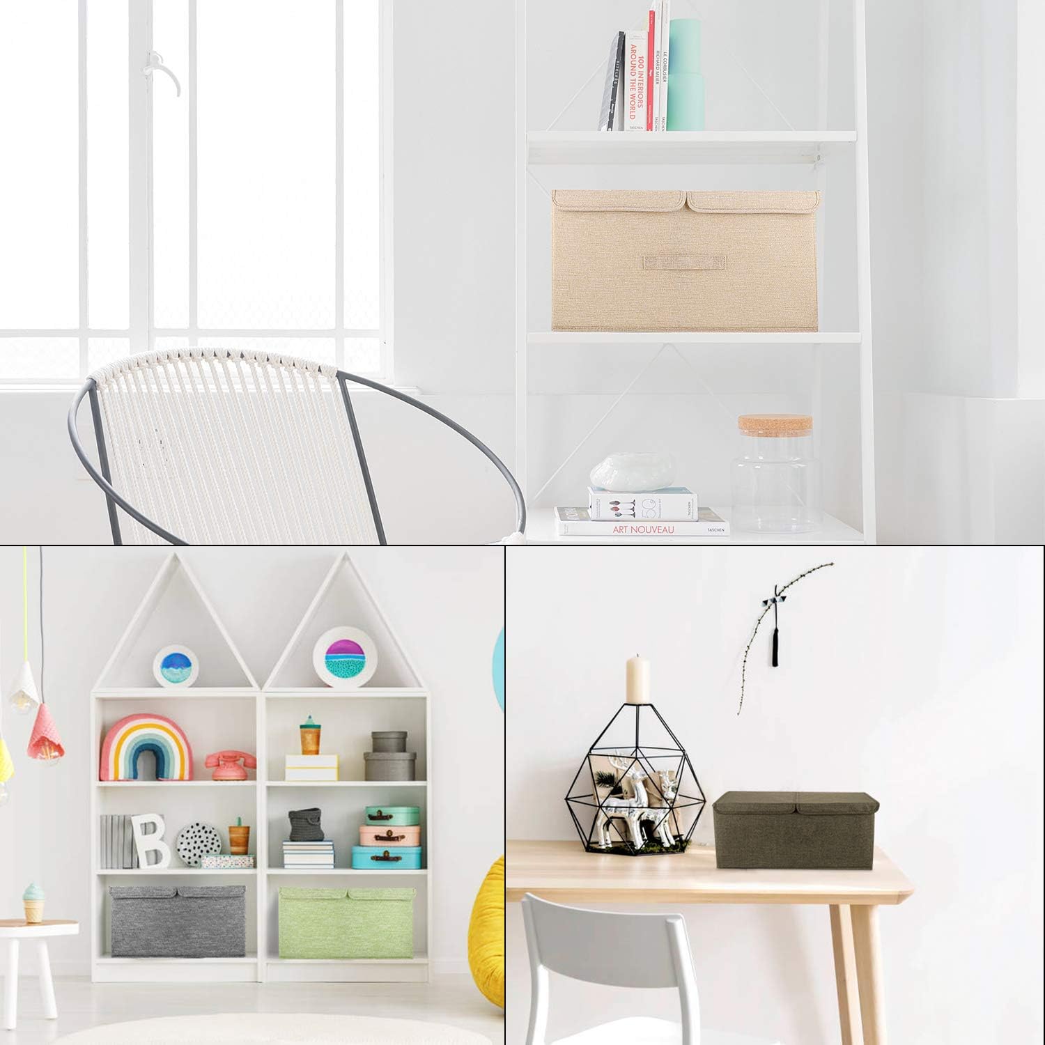 Linen Beige Storage Bin - View 6