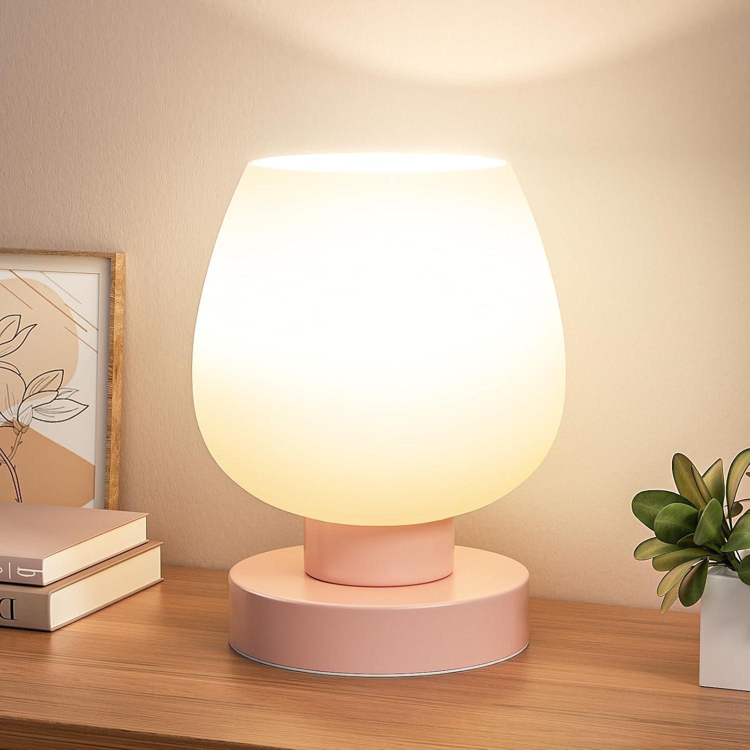 Dimmable Pink Bedside Lamp — Pink_1Pack