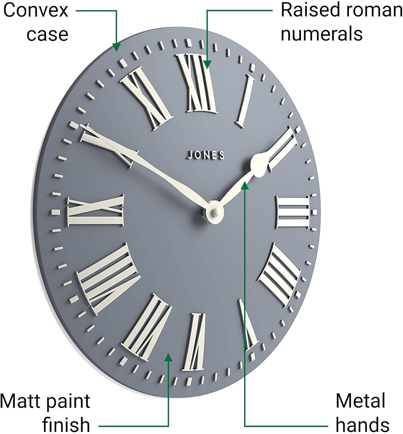 Modern Blue Wall Clock — 12" - View 3