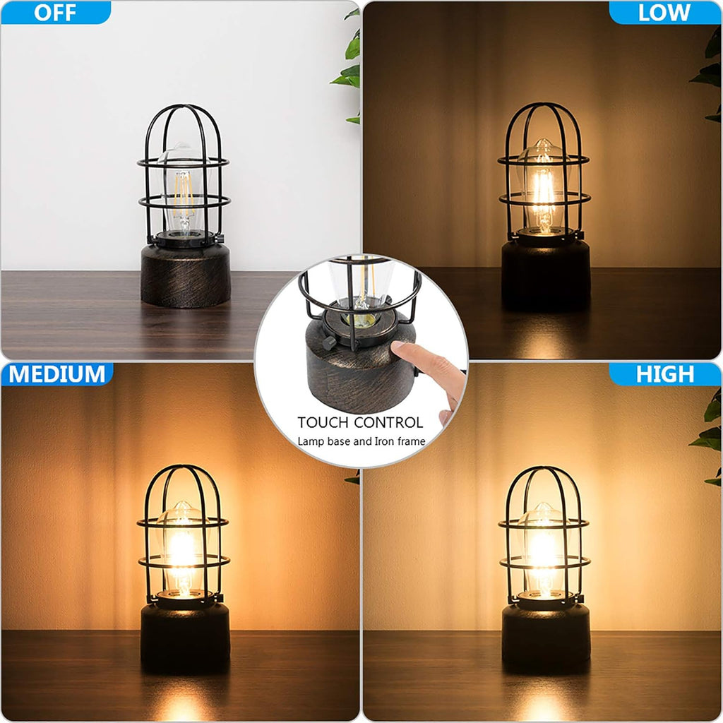 Dimmable Farmhouse Metal Bedside Lamp - View 2