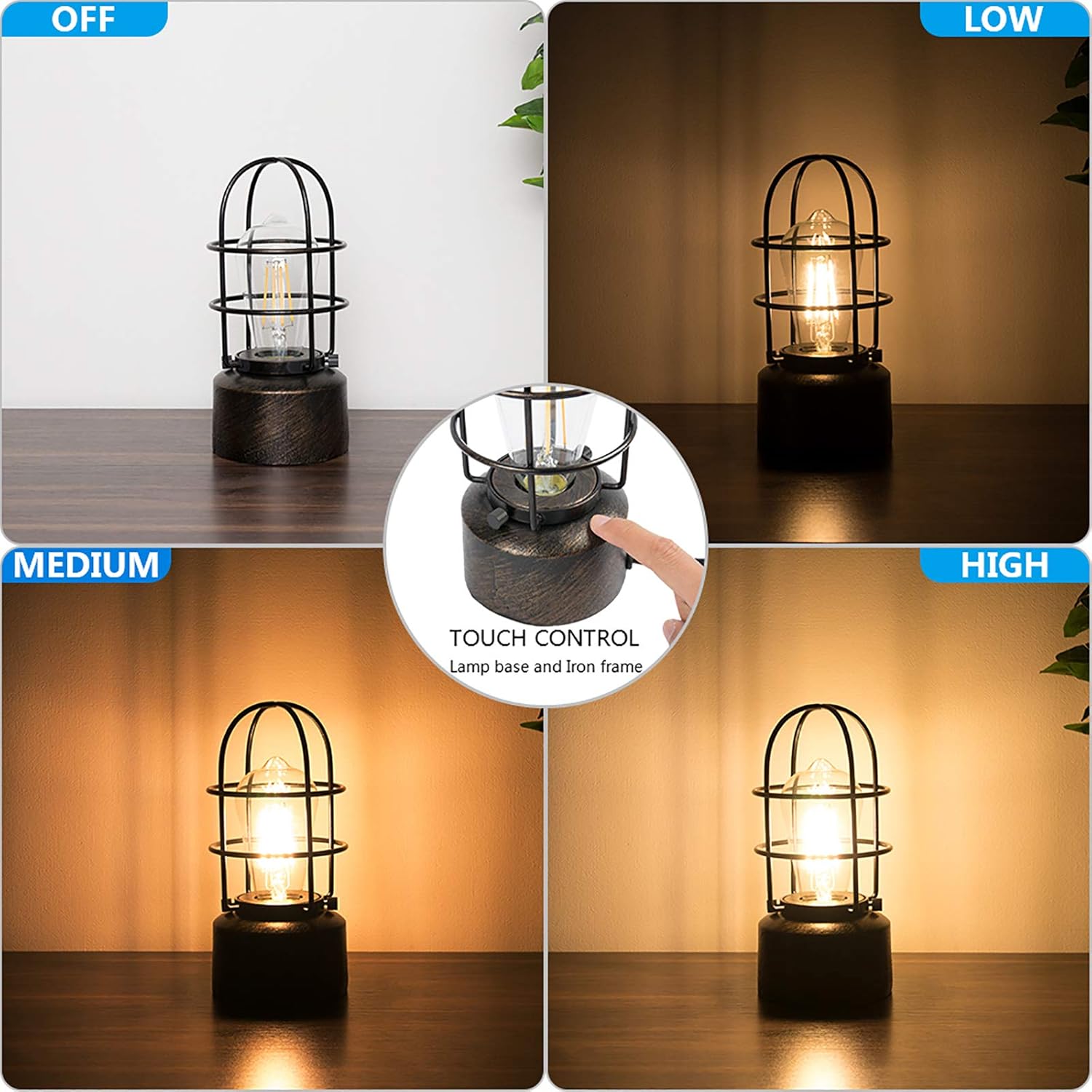 Dimmable Farmhouse Metal Bedside Lamp - View 2