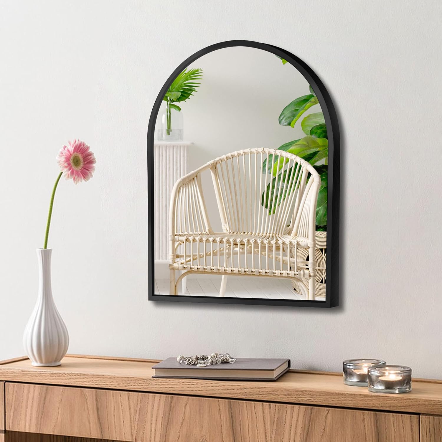 Farmhouse Black Vanity Mirror — 28" — Black