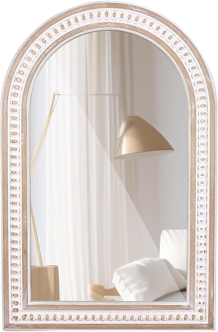 Round Farmhouse Wood Wall Mirror — 24" — Style 1
