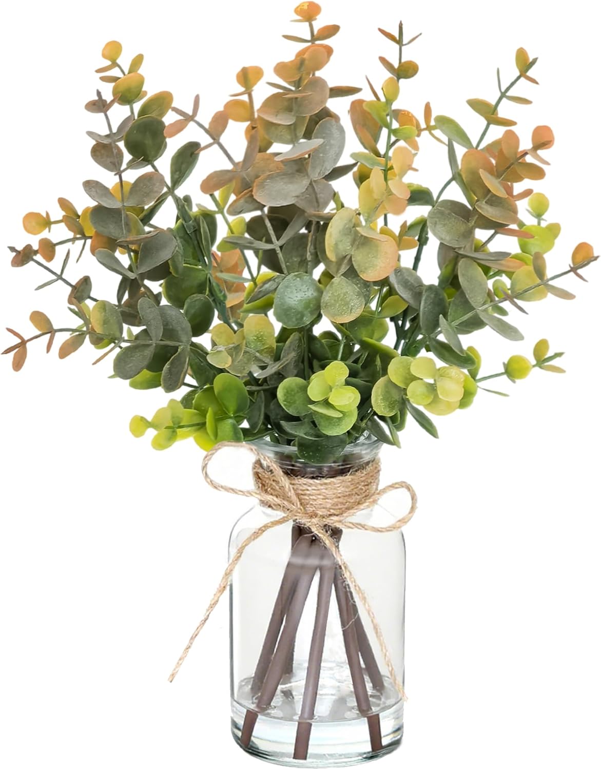 Black Artificial Plant — Eucalyptus-greyish Orange