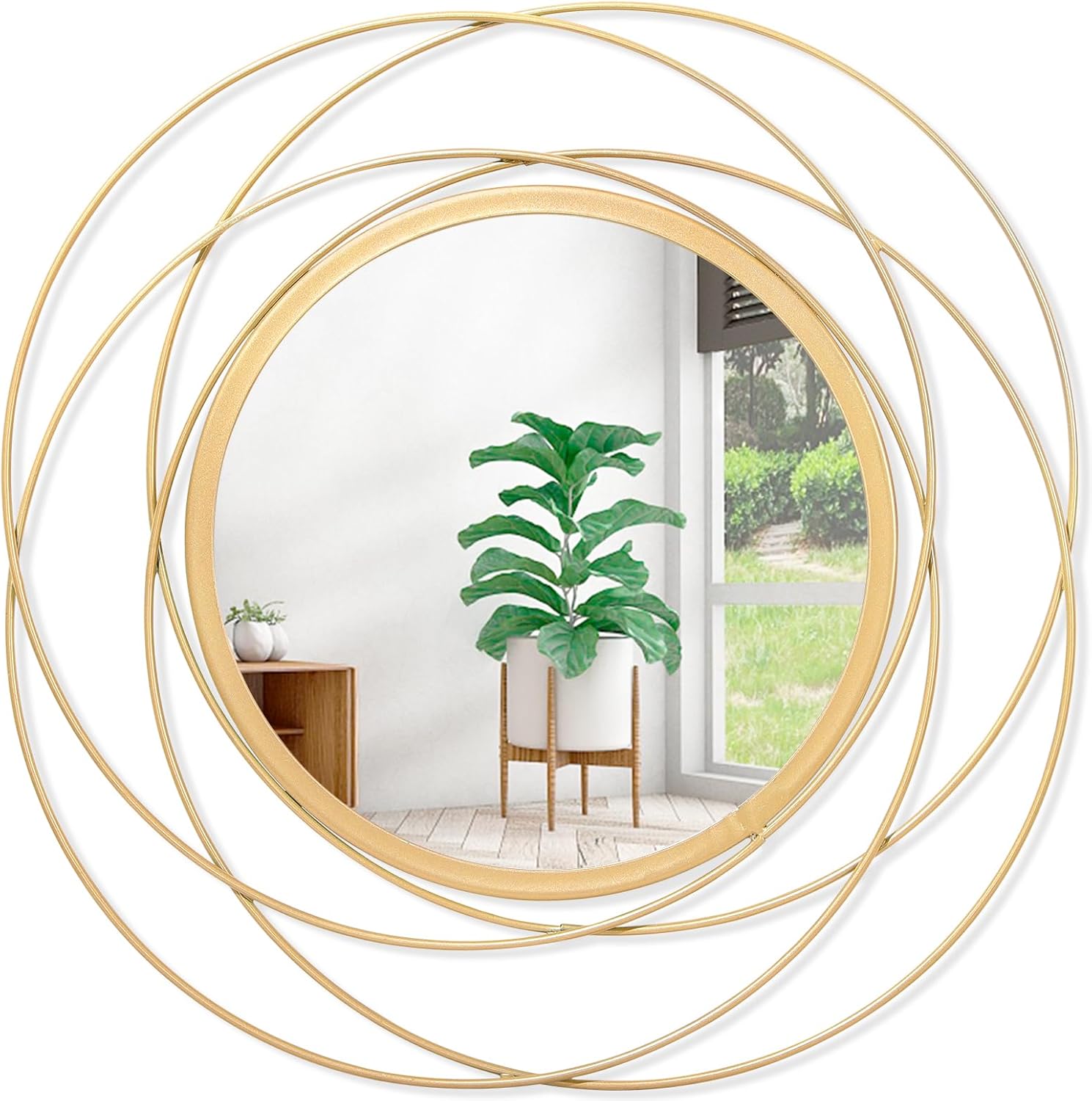Round Luxe Black Mirror — 16" — 20"L x 20"W