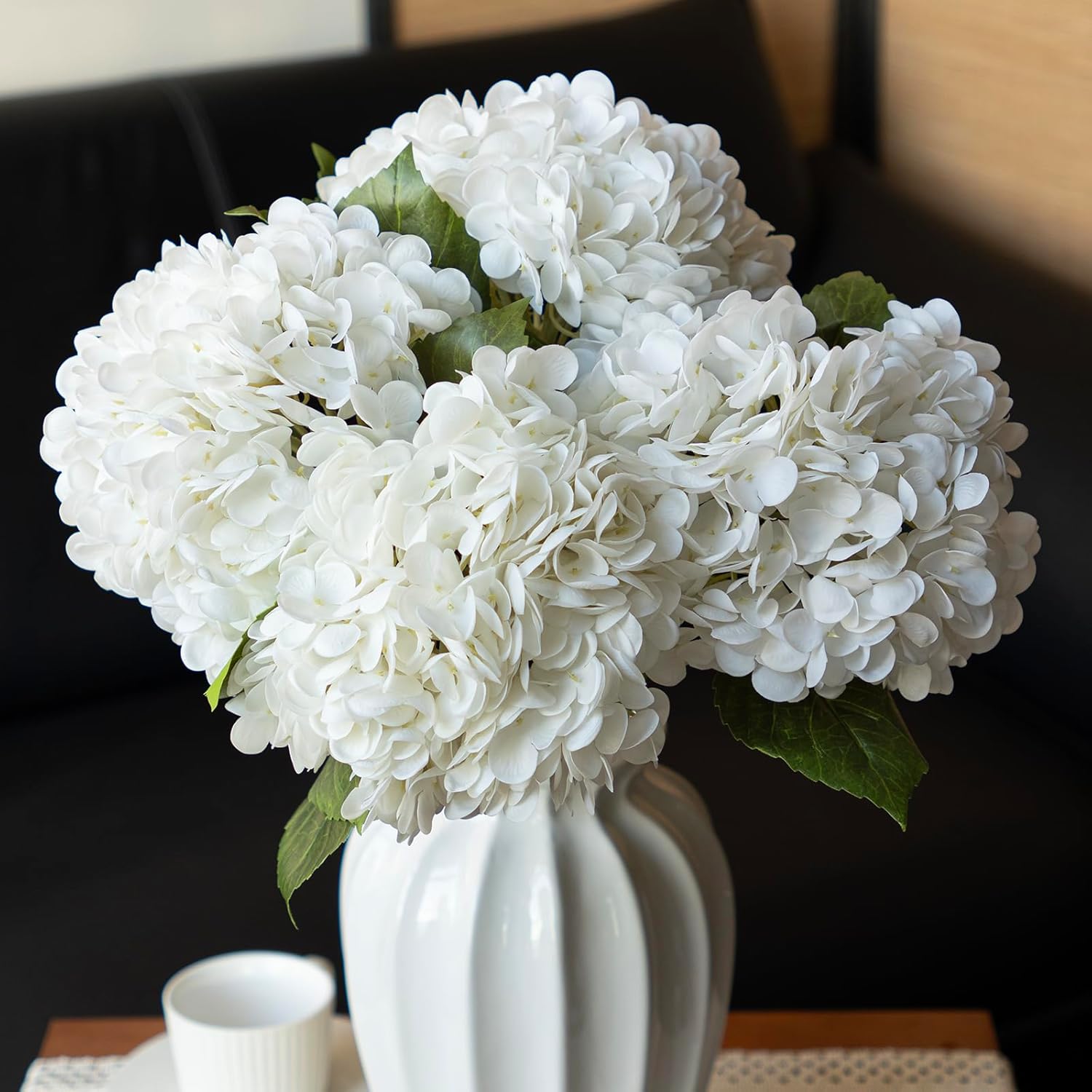 Blue Artificial Flowers — 22" — White