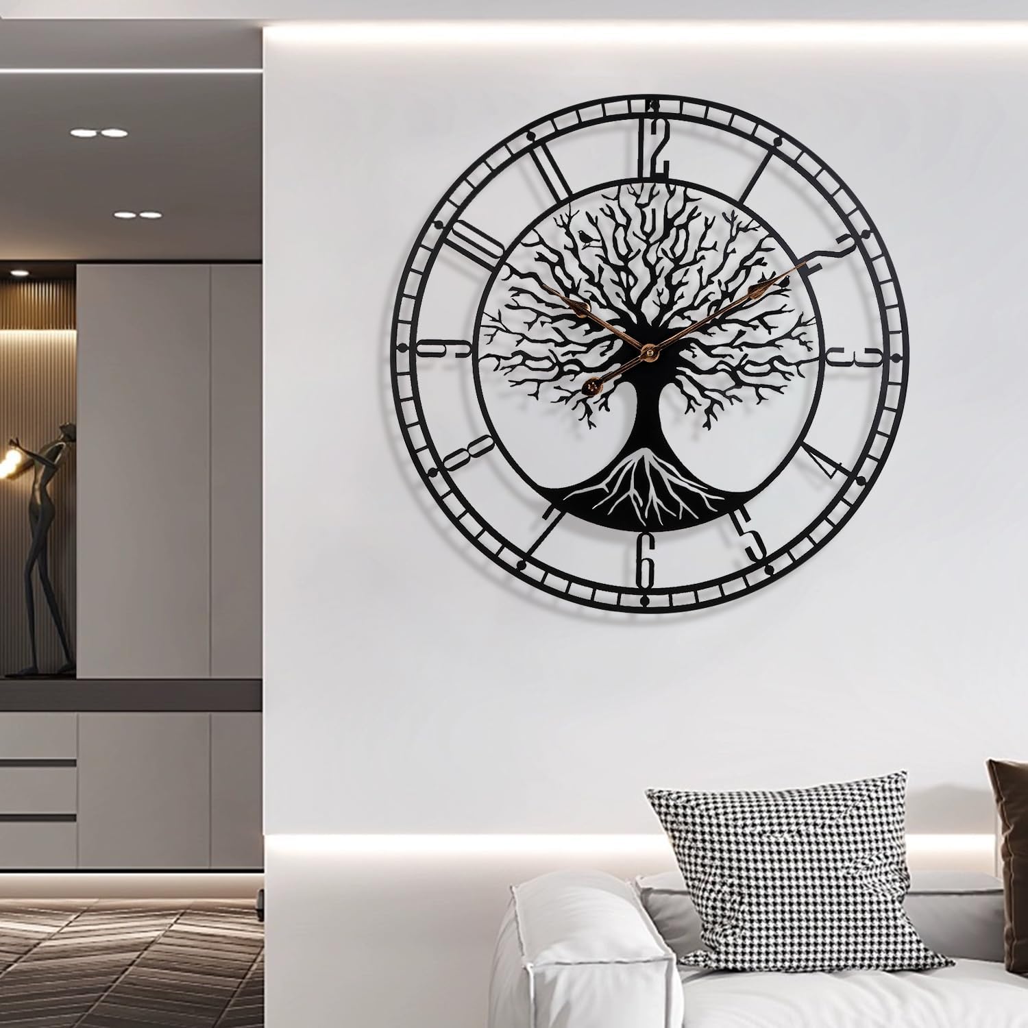 Battery Operated Mid-Century Metal Wall Clock — 24" - View 7