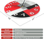 Battery Operated Modern Red Wall Clock — 12" - View 3