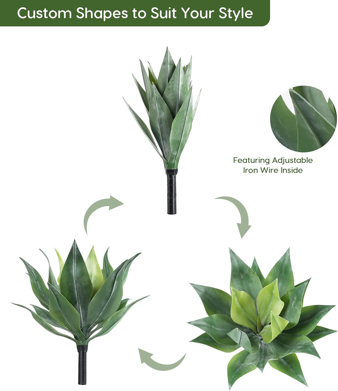 Blue Faux Plant — 14" - View 3