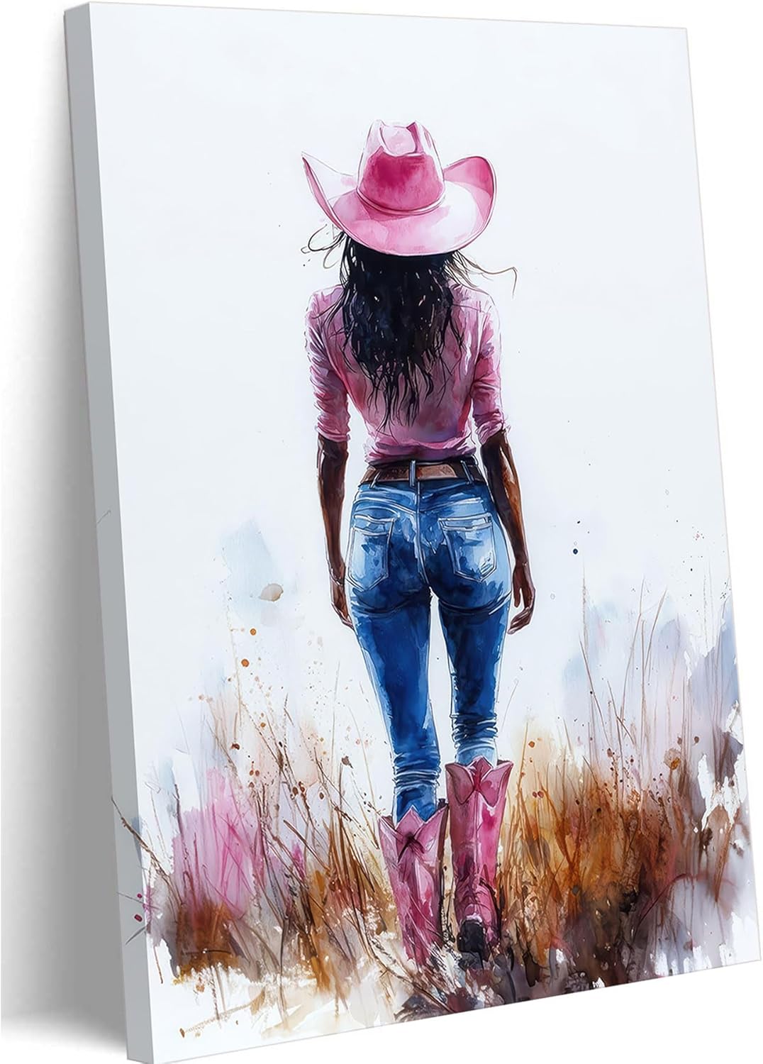 Brown Canvas Wall Art — 12x16 — cowgirl