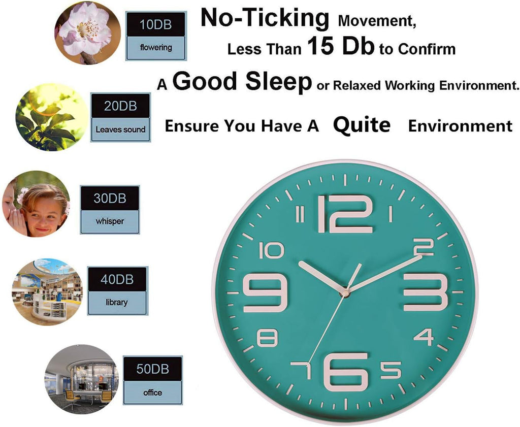 Battery Operated Modern Blue Wall Clock - View 6