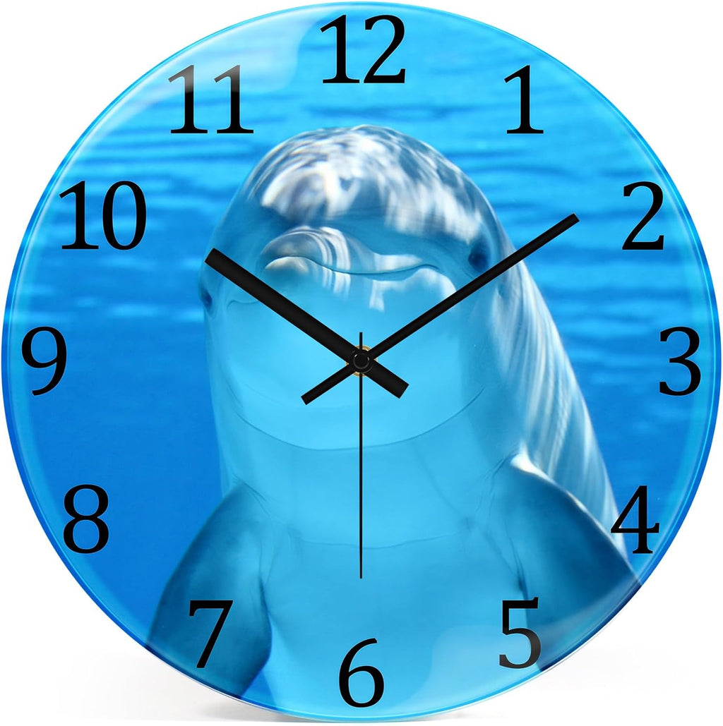 Battery Operated Blue Wall Clock — 8" — 12 Inch