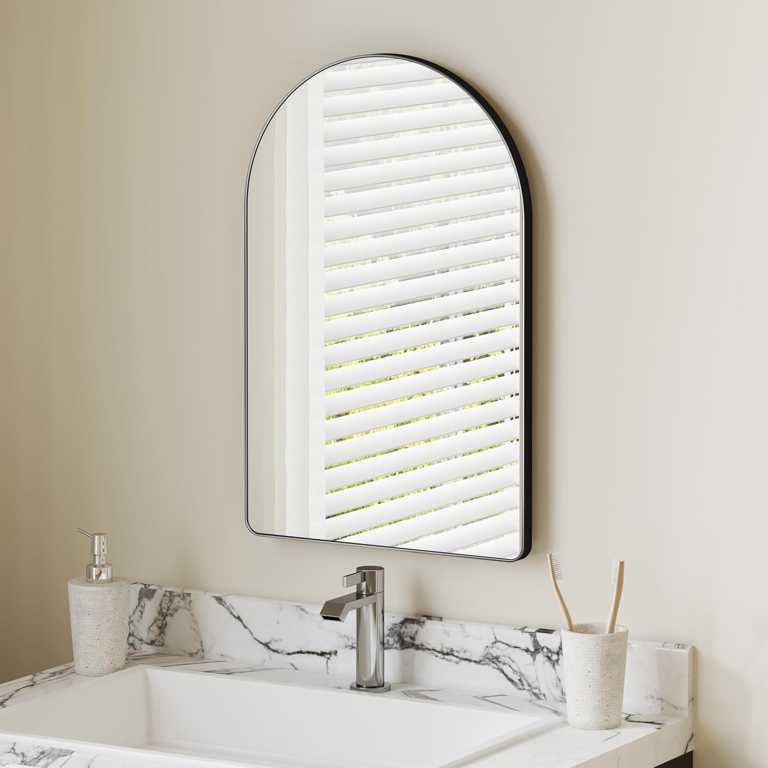 Farmhouse Black Vanity Mirror — 28" — Black