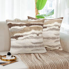 Boucle Boho Beige Throw Pillow Cover — 18"