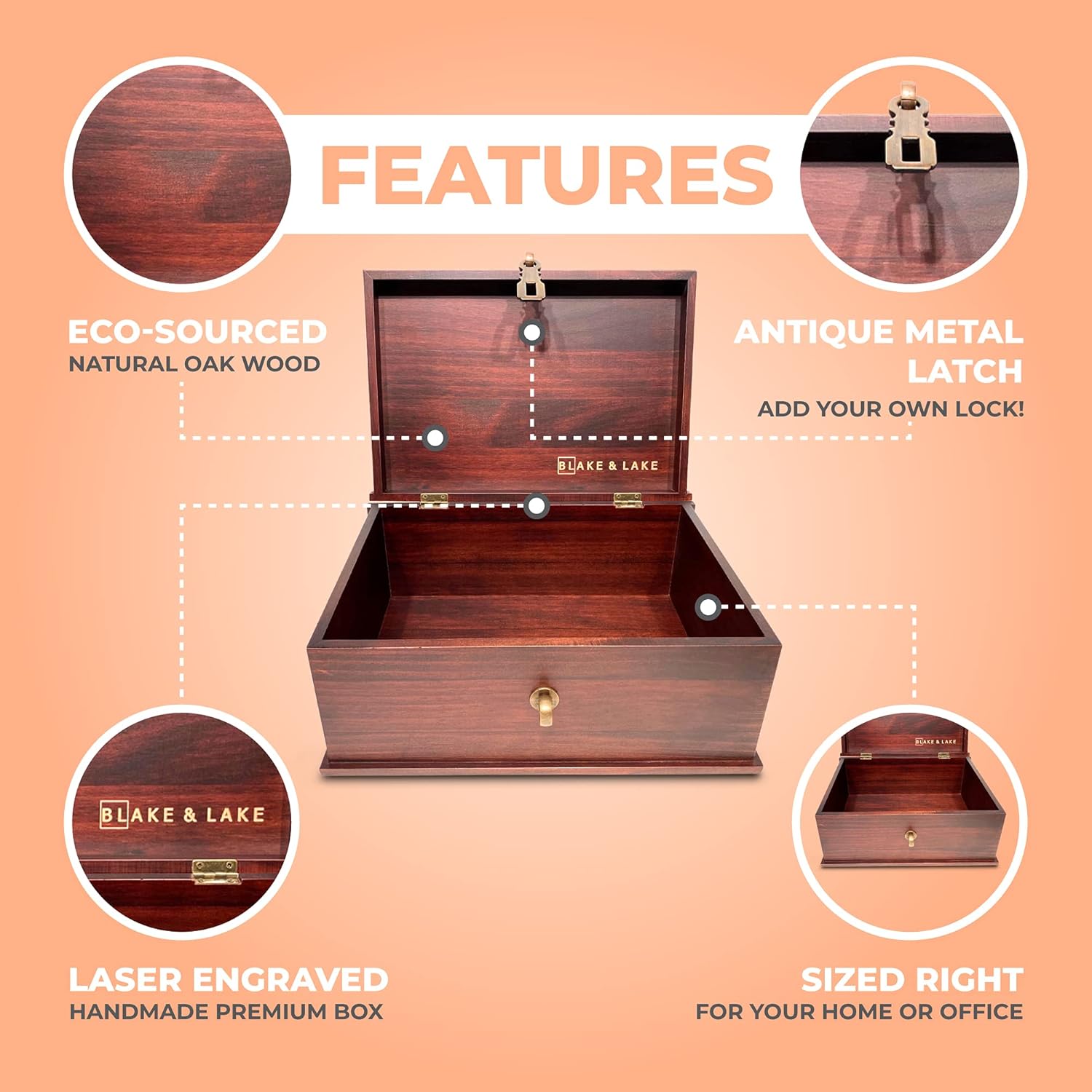 Antique Wood Storage Basket - View 2