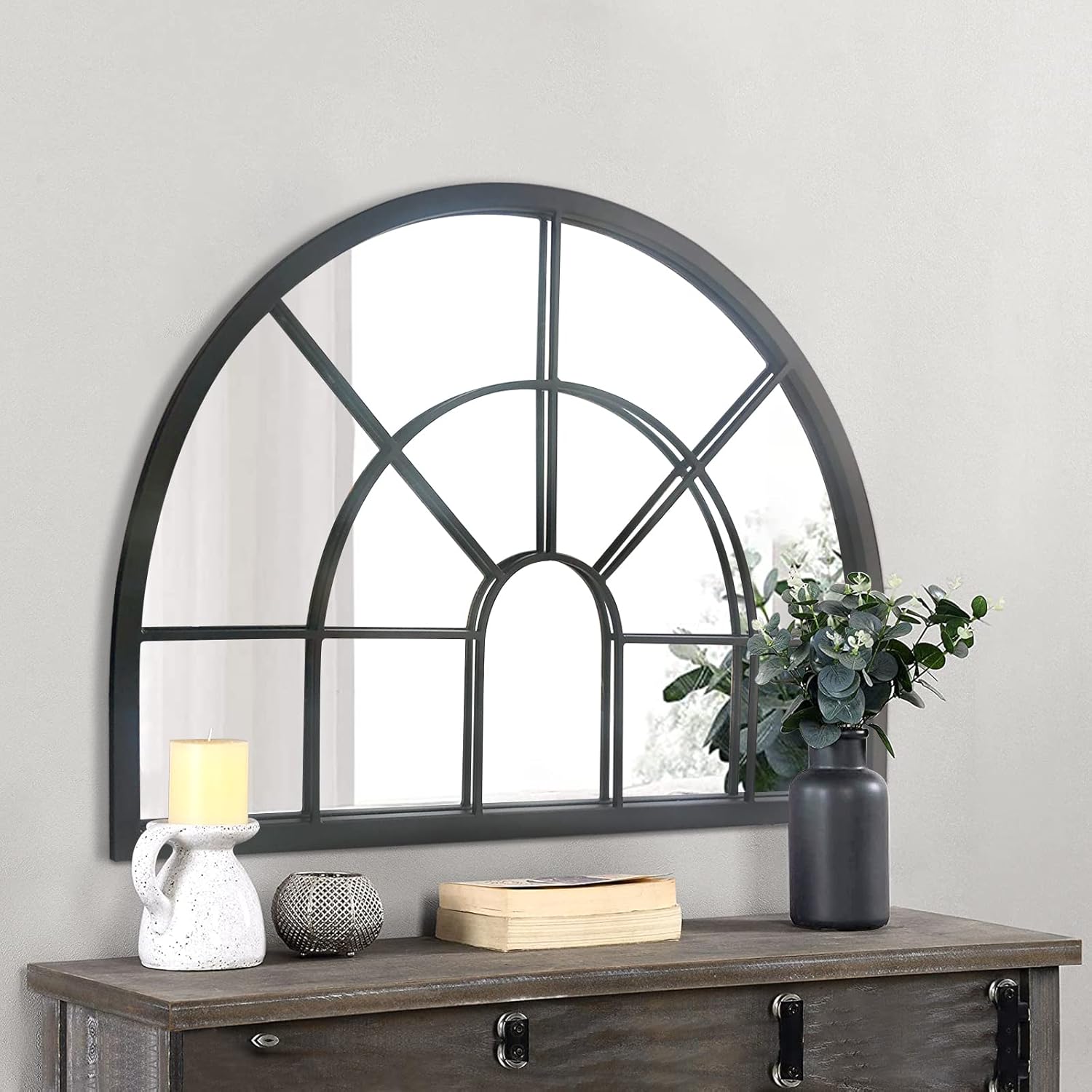 Farmhouse Black Round Mirror — 28" - View 8