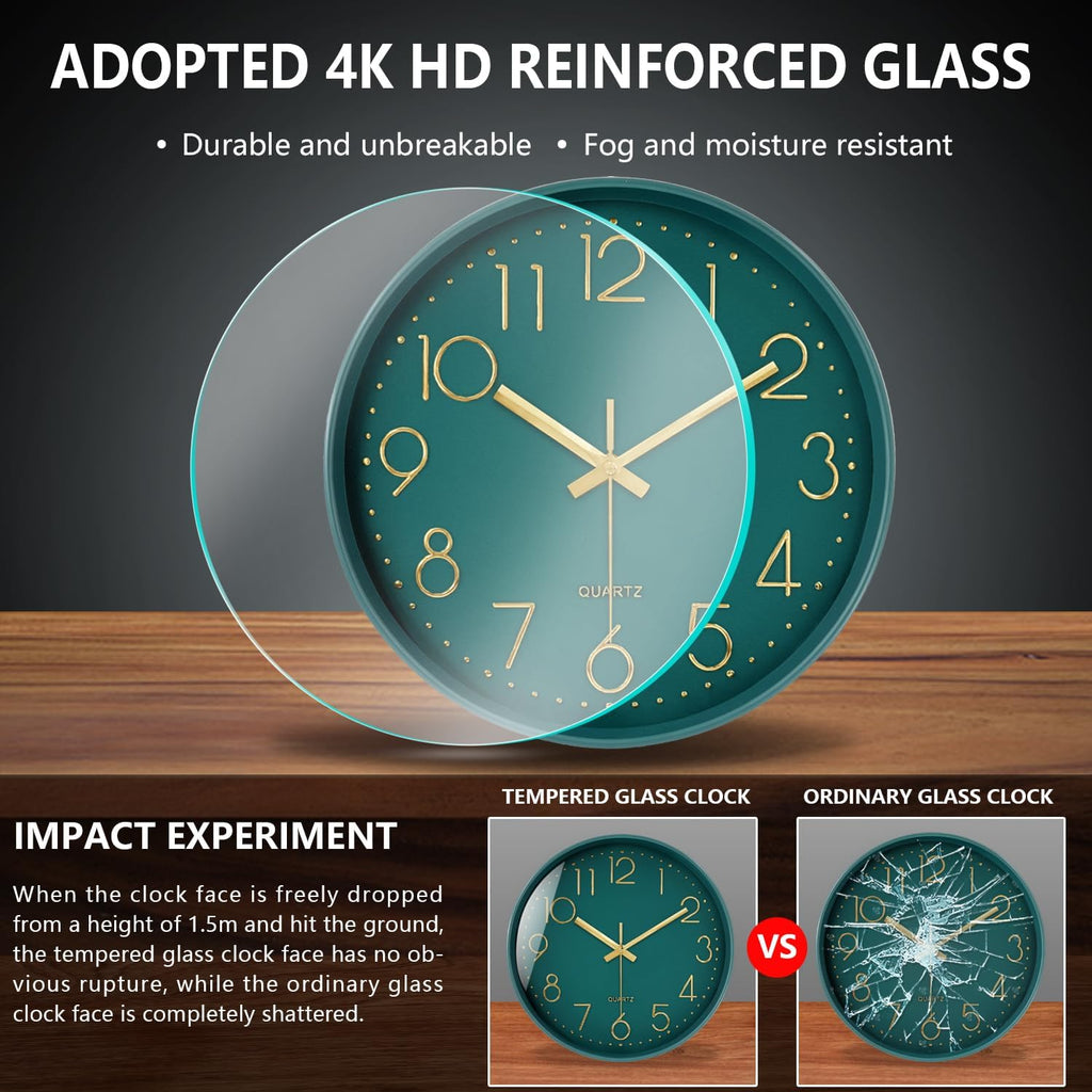 Battery Operated Modern Blue Wall Clock — 12" - View 5