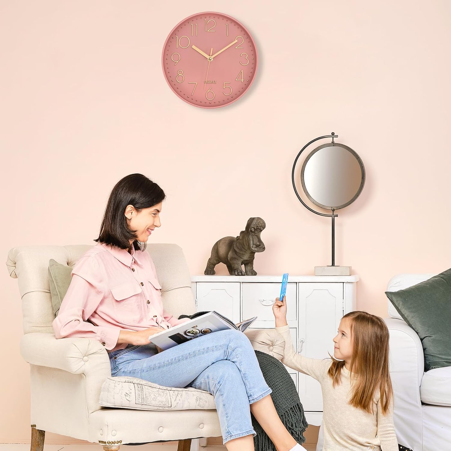 Battery Operated Luxe Gold Wall Clock — 10" - View 7