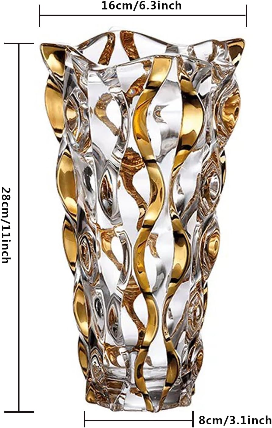Luxe Gold Flower Vase — 11" - View 2