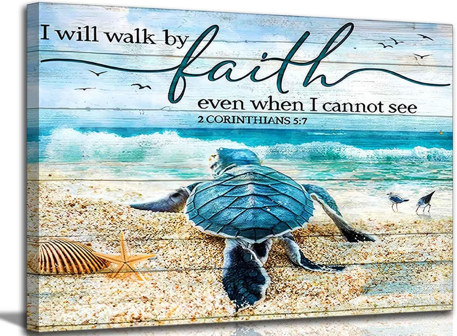 Metal Canvas Wall Art — 16" — Sea turtles-canvas