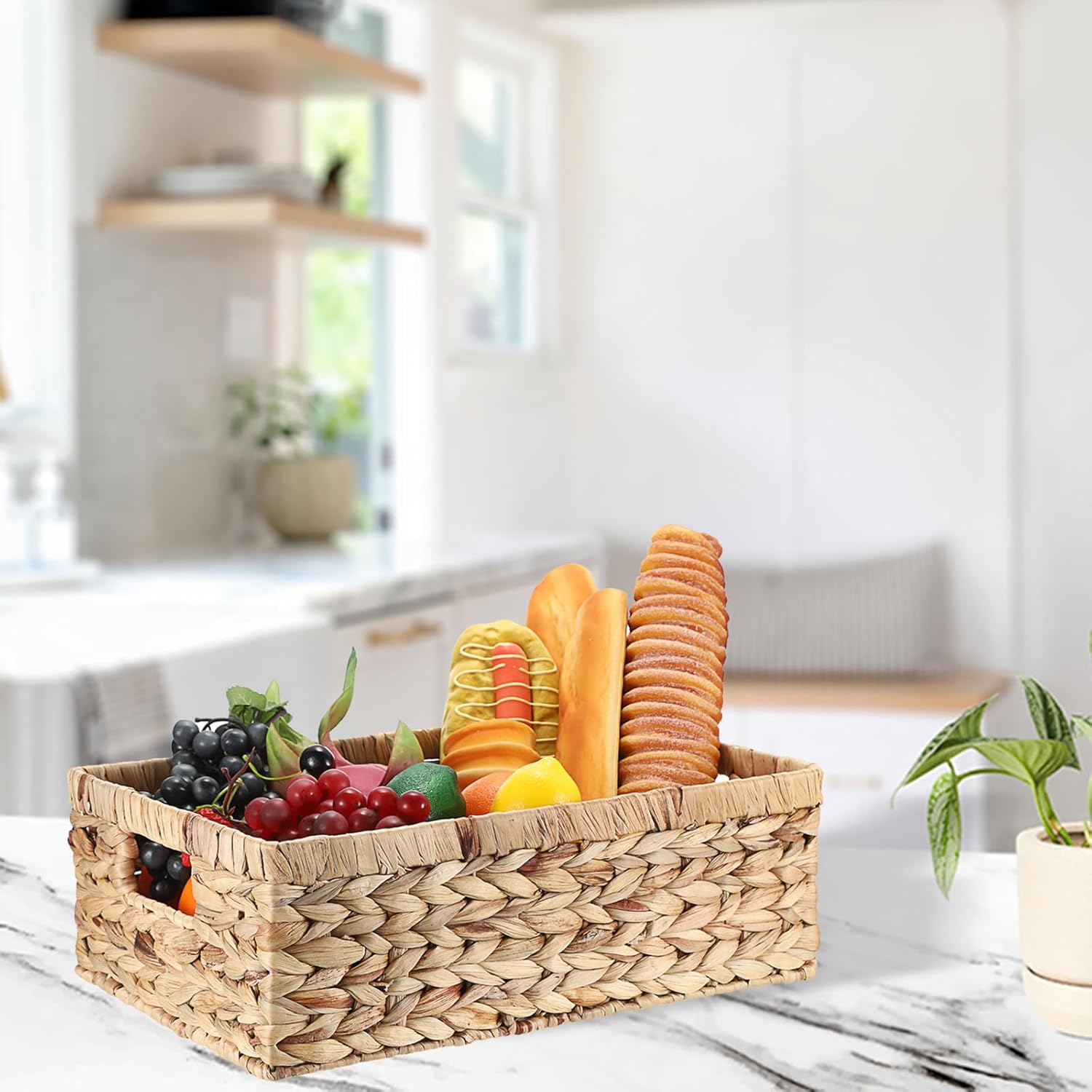 Boho Rattan Storage Bin — 15" - View 6