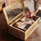 Handwoven Boho Glass Storage Bin — 15.55" - View 6