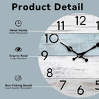 Battery Operated Farmhouse Blue Wall Clock — 8" - View 3