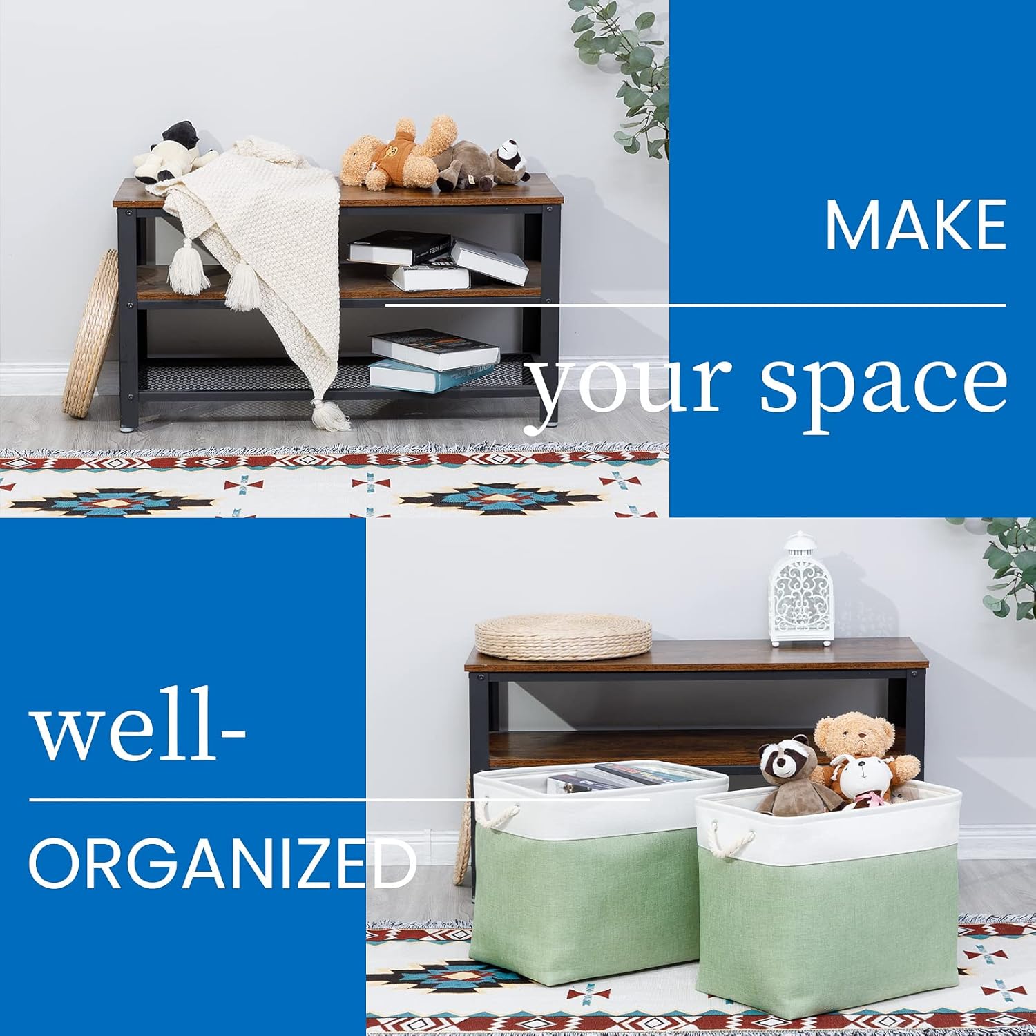 Beige Storage Basket — 17x12 - View 2