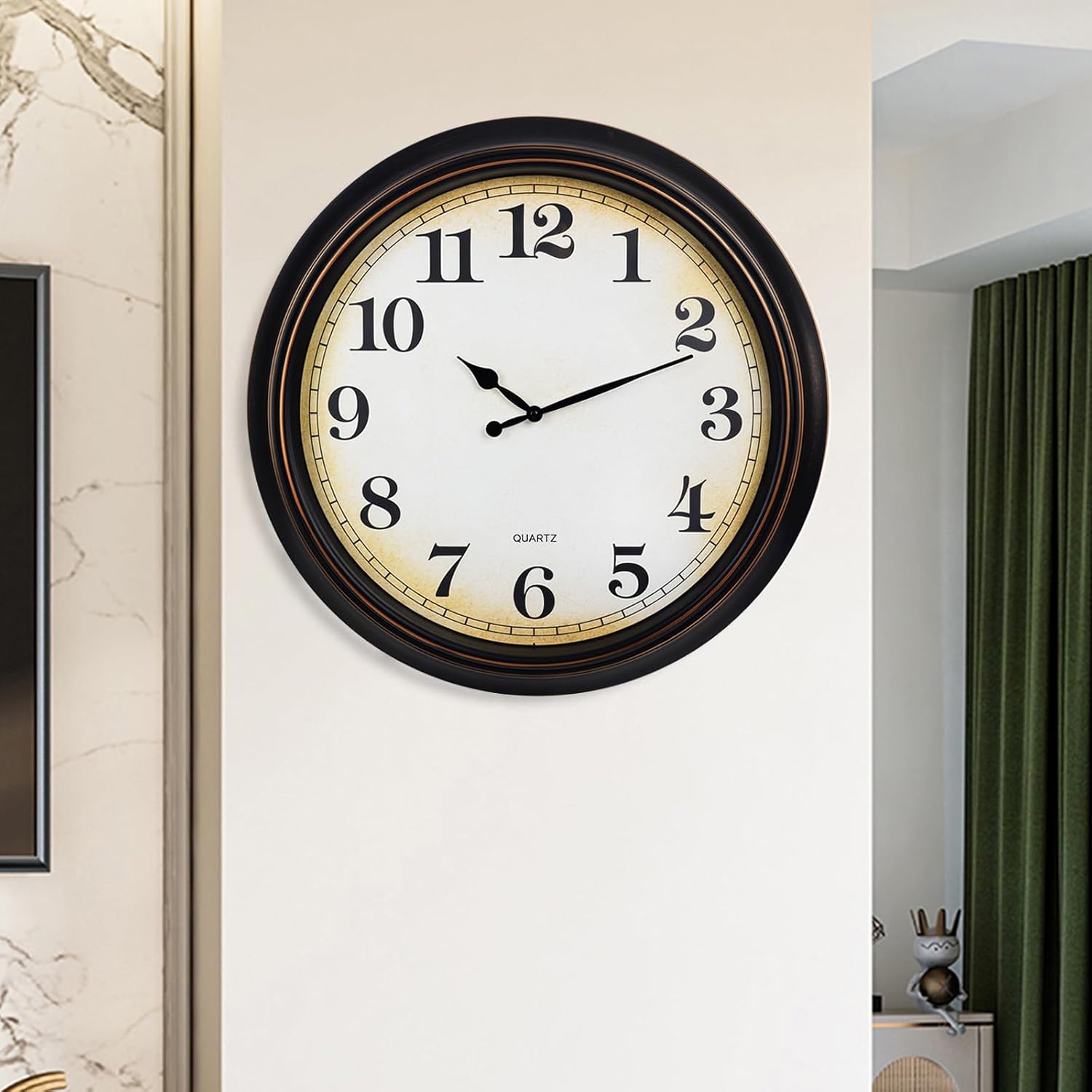 Battery Operated Farmhouse Gold Wall Clock — 24" - View 5