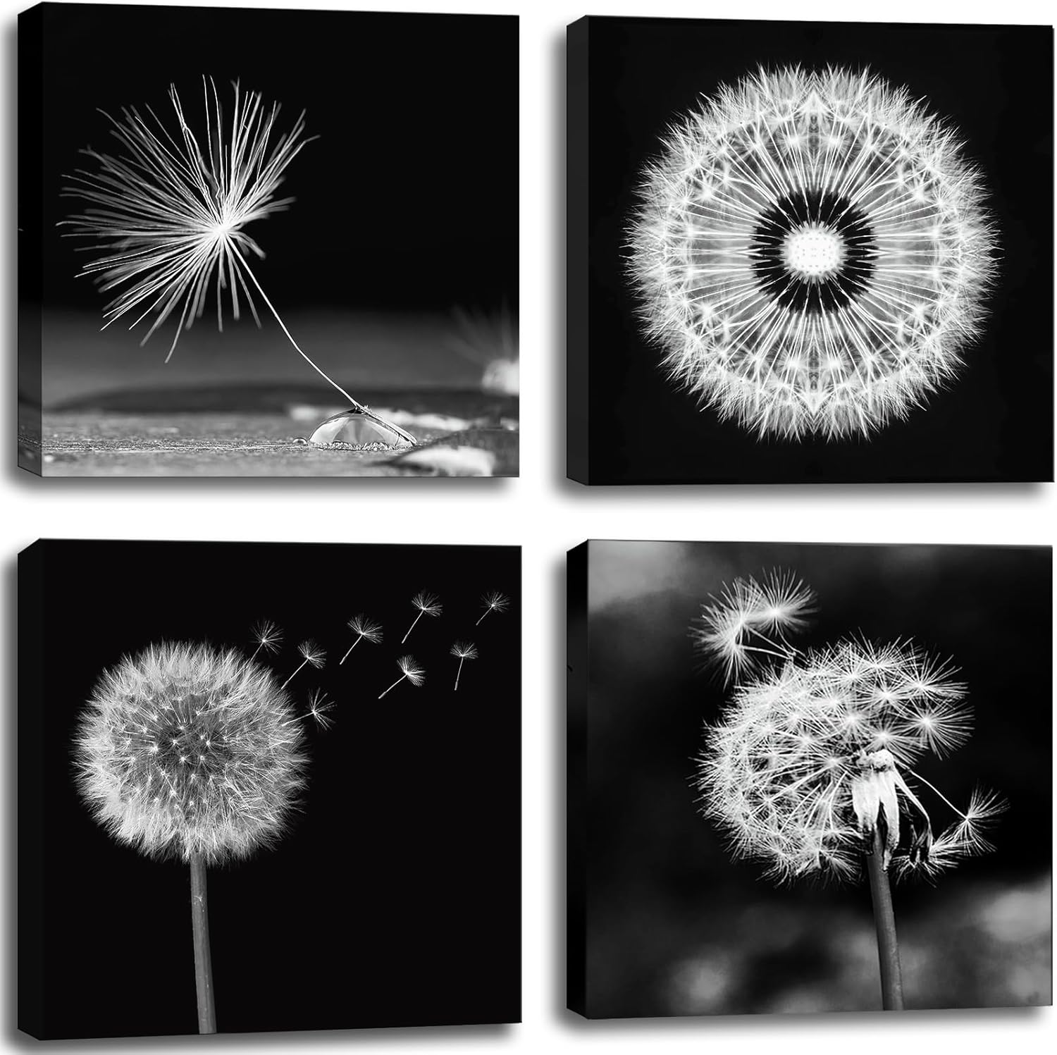 Black Framed Wall Art — 16" — 16 x 16 in x 4 pcs