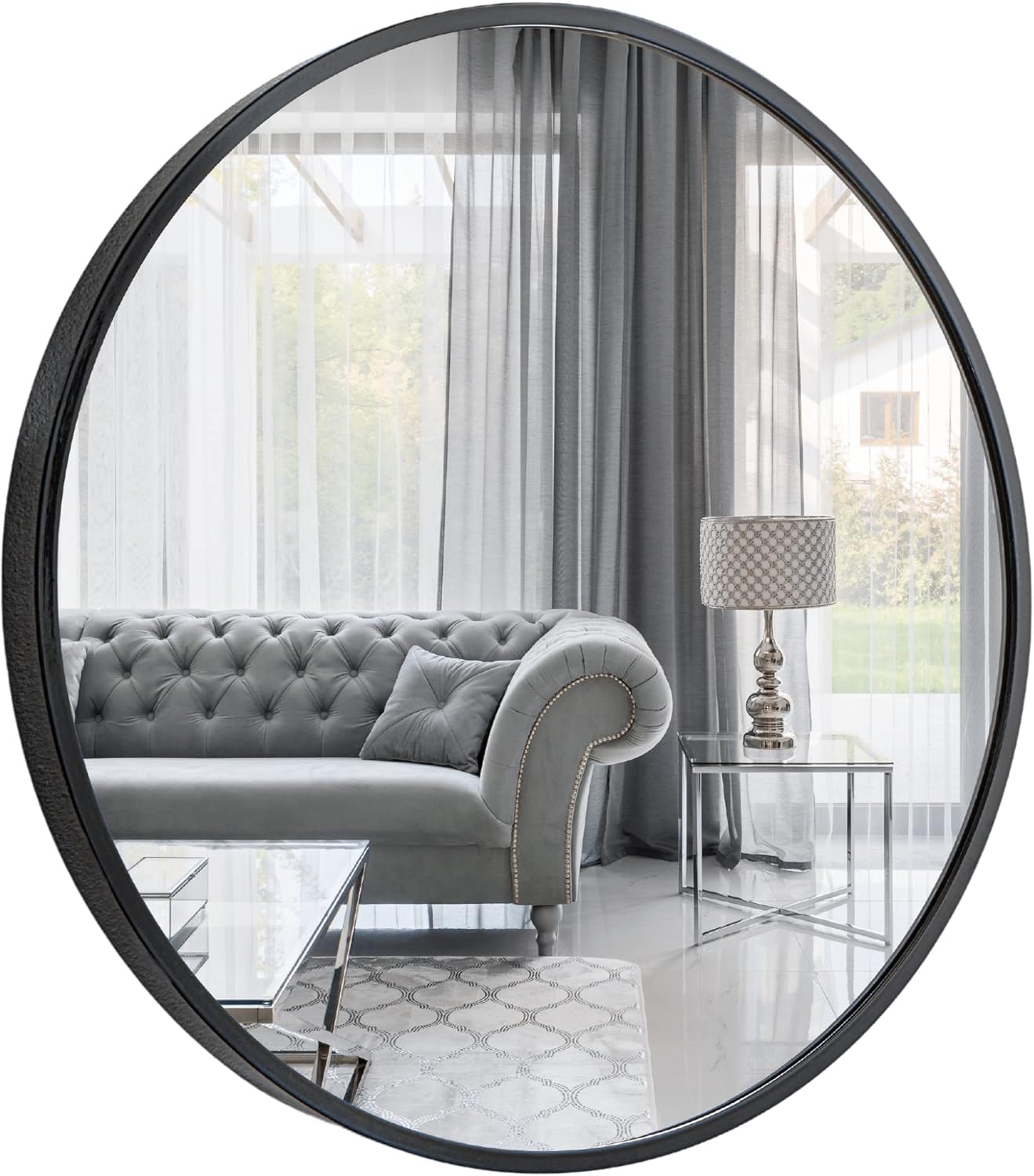 Luxe Black Wall Mirror — 33.2" — Black