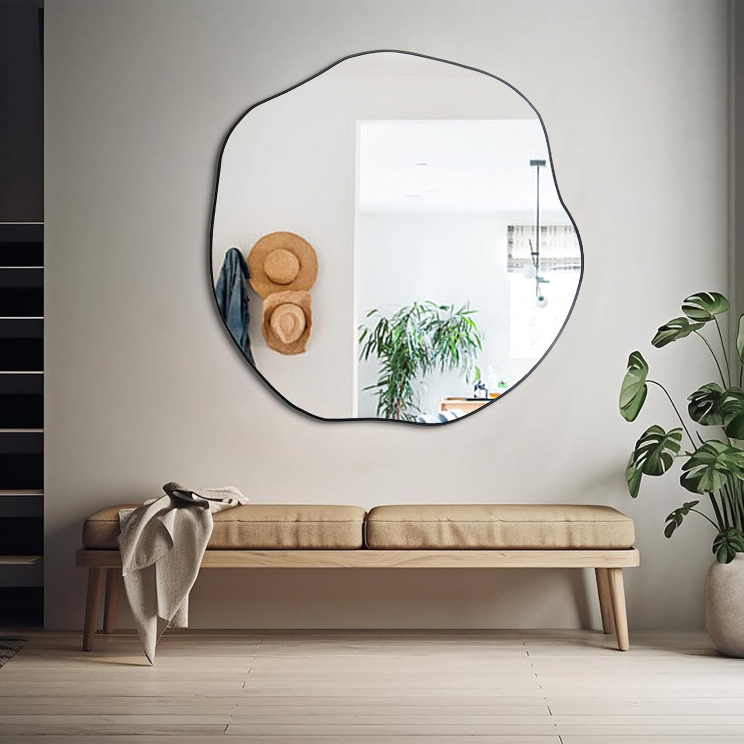 Black Wall Mirror — 35" — 35"L x 35"W