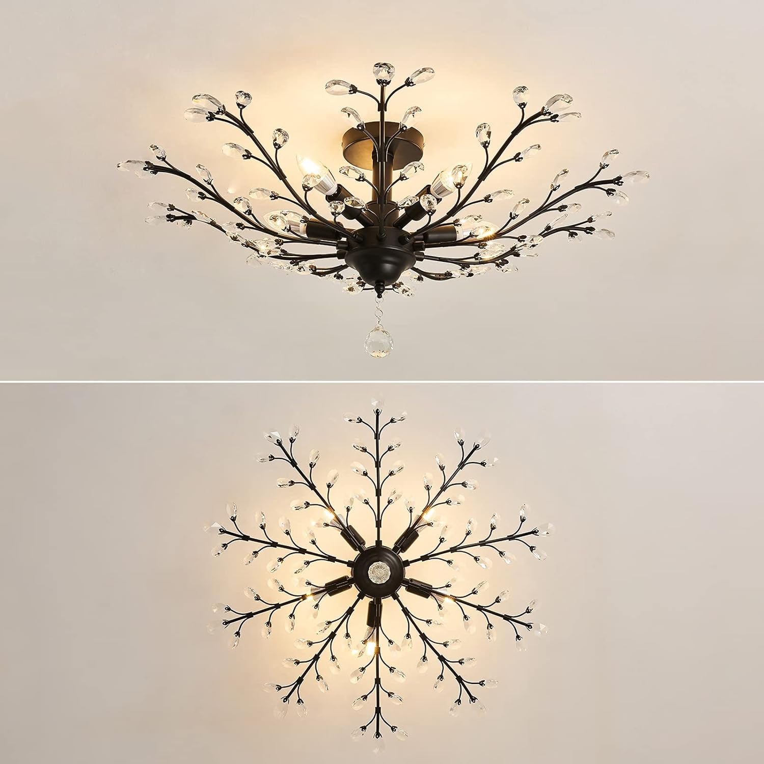 Vintage Luxe Black Chandelier - View 2