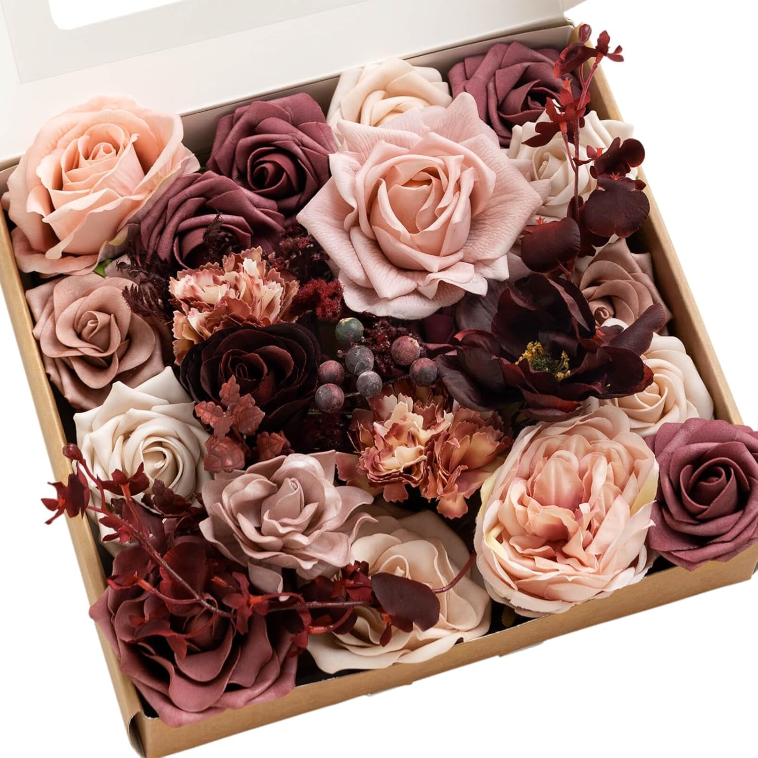 Black Artificial Plant — Red-dusty Rose & Rosewood
