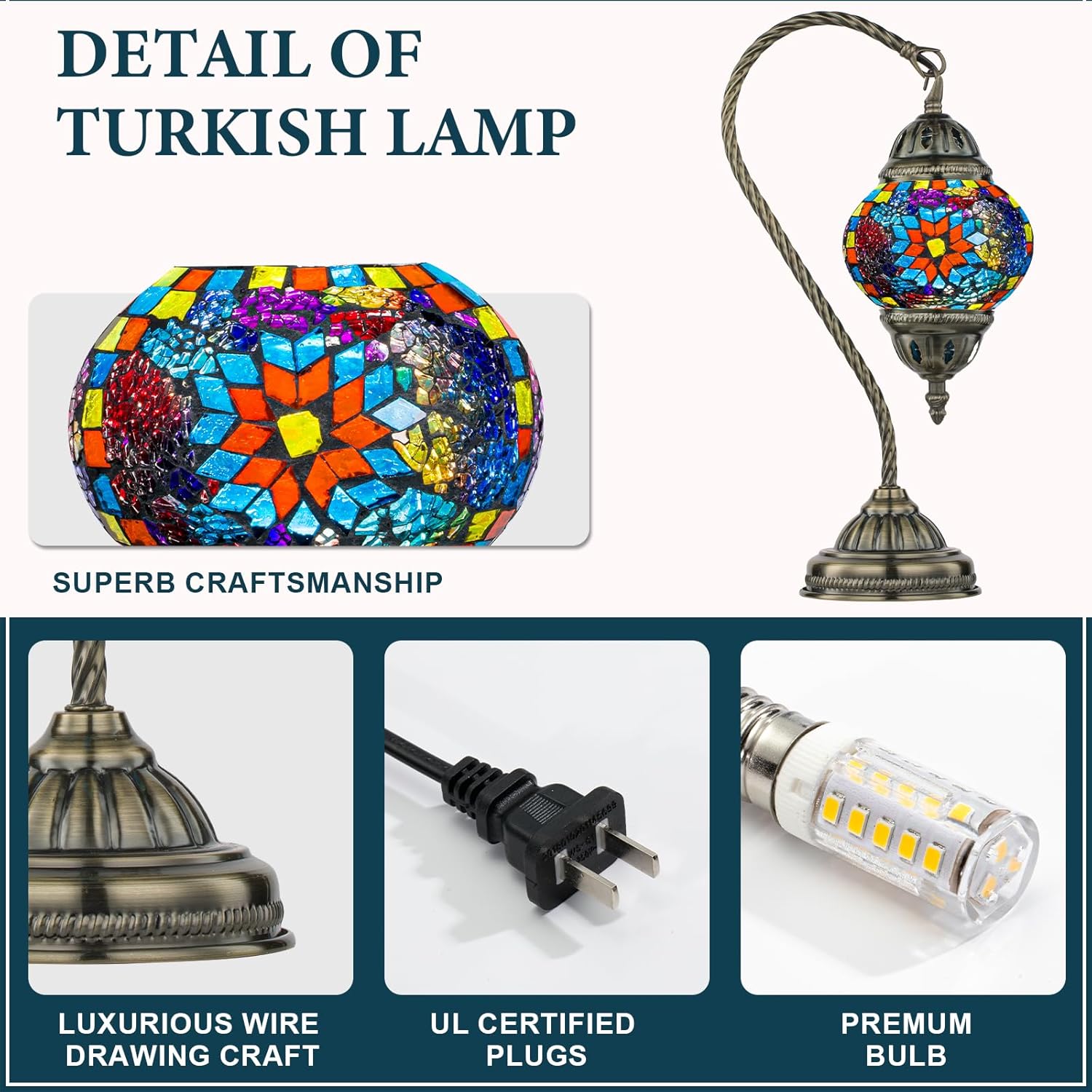 Vintage Blue Table Lamp - View 4