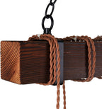 Farmhouse Wood Pendant Light - View 9