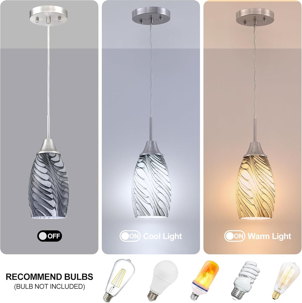 Oval Luxe Black Pendant Light — 4.72" - View 4