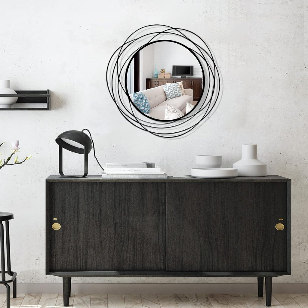 Round Black Wall Mirror — 20" - View 7