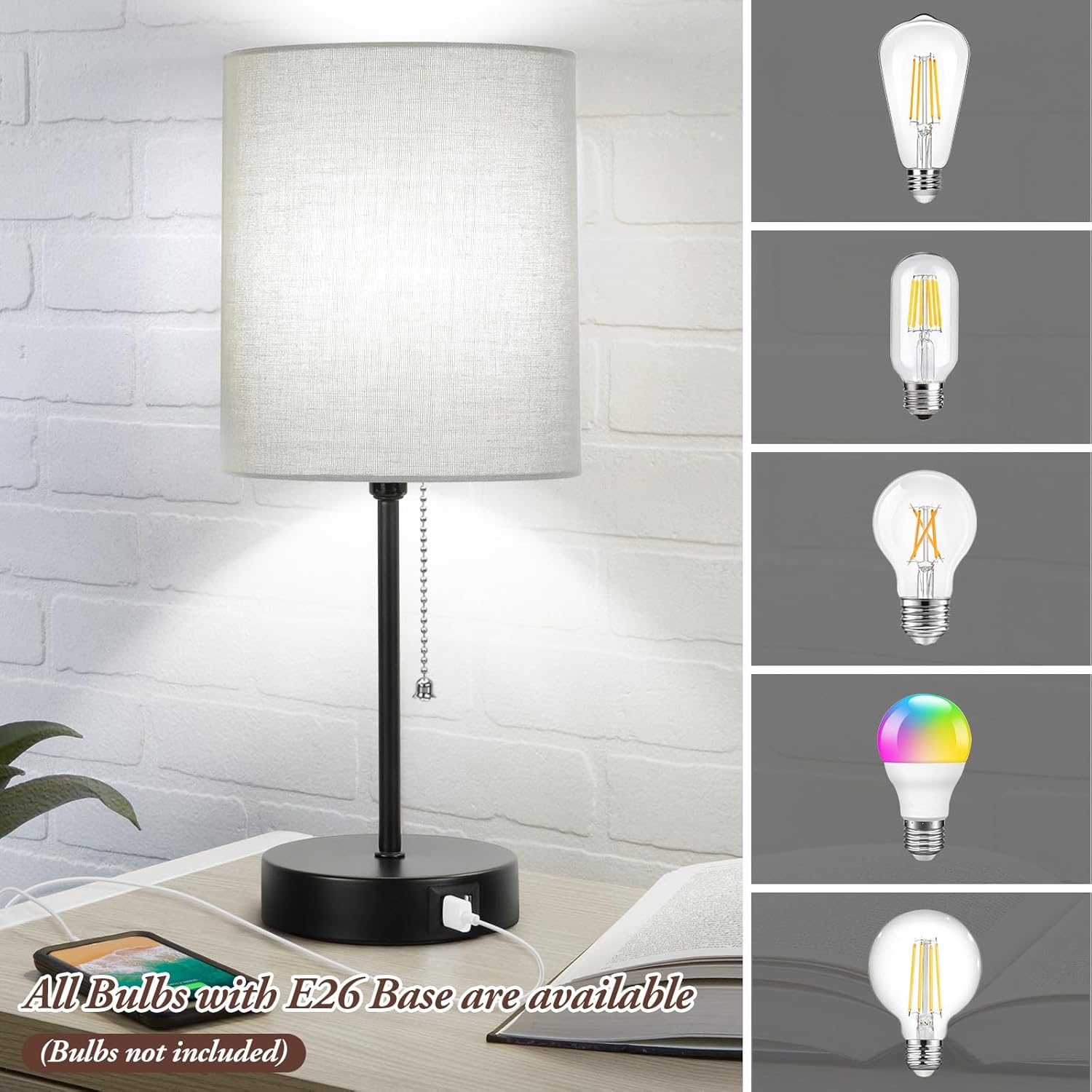 USB Black Desk Lamp — Set of 2 - View 6